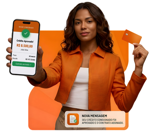 Trabalhadora CLT com crédito aprovado